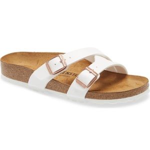 Birkenstock White Yao slide sandals